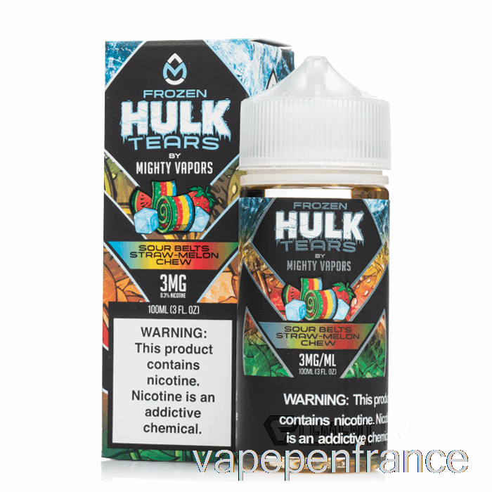 Ceintures Aigres Congelées Paille Melon à Mâcher - Larmes De Hulk - 100 Ml 3 Mg Stylo Vape